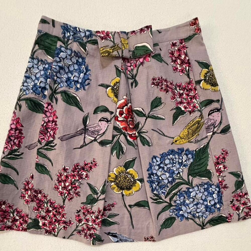 Boden Birds & Flowers Skirt with Pocket S (6) Cottage Core